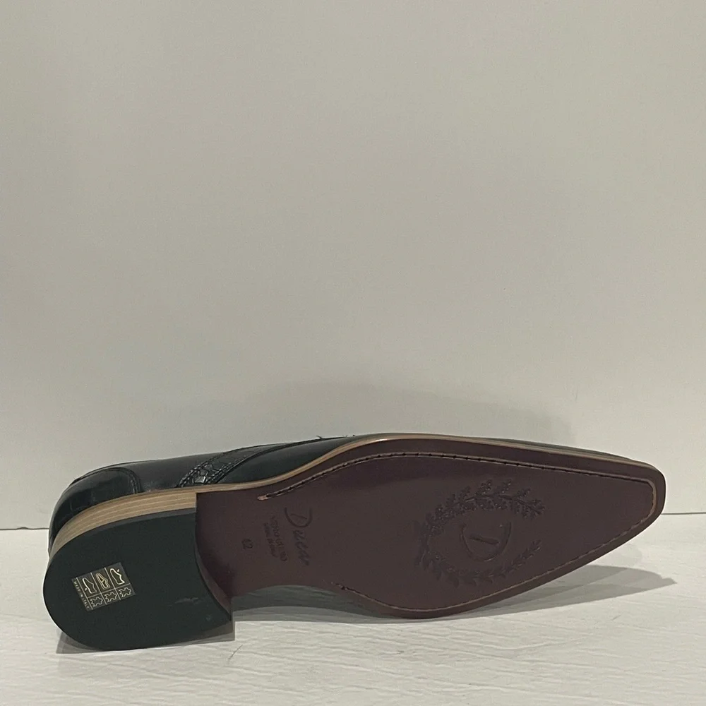 Duca shoes dressy slip on black Italian leather point toe
